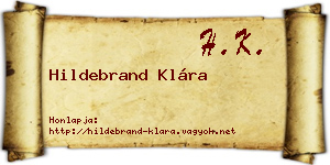 Hildebrand Klára névjegykártya